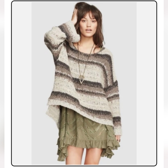 Free People Sweaters - Free People Home For The Holidays Sweater" Knit Oversized Size XS